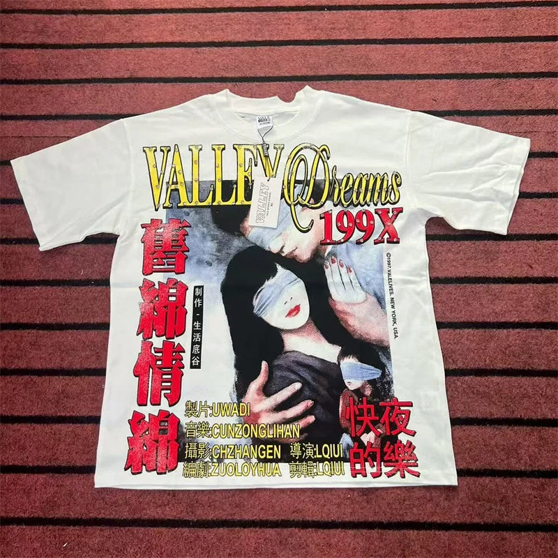 Purple Vintage VALLEY T-Shirts Men Women Vale Ladies Portrait Print Short Sleeves