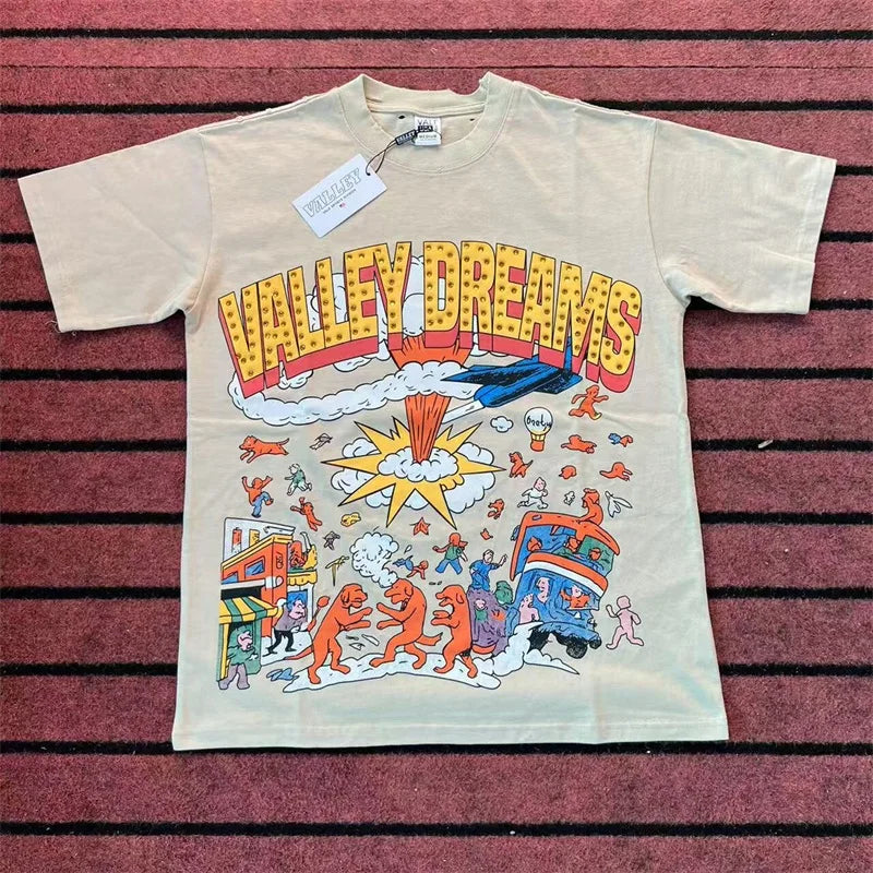 Purple Vintage VALLEY T-Shirts Men Women Vale Ladies Portrait Print Short Sleeves