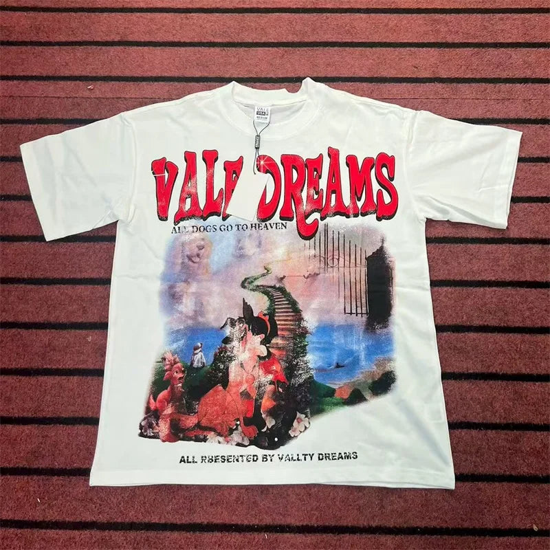 Purple Vintage VALLEY T-Shirts Men Women Vale Ladies Portrait Print Short Sleeves