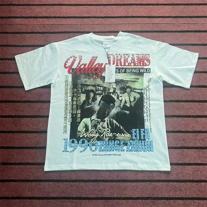 Purple Vintage VALLEY T-Shirts Men Women Vale Ladies Portrait Print Short Sleeves