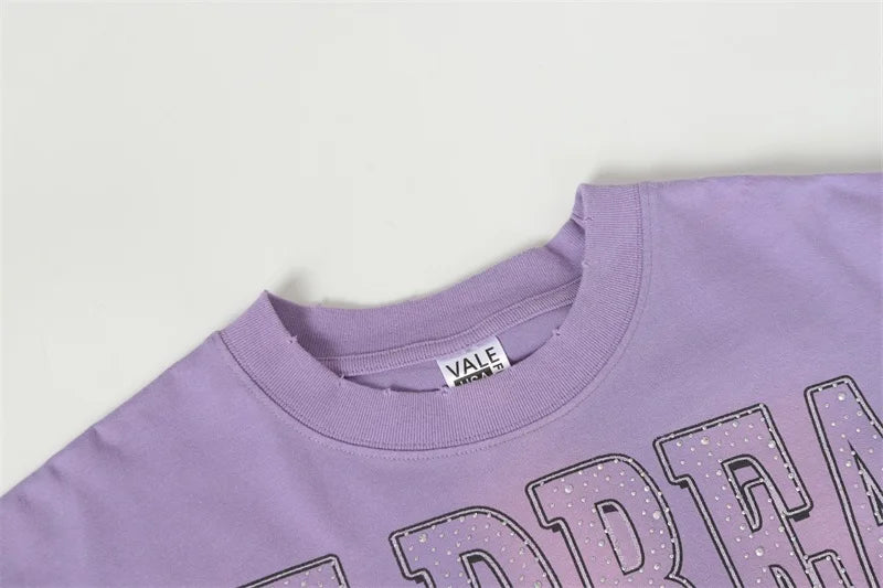 Purple Vintage VALLEY T-Shirts Men Women Vale Ladies Portrait Print Short Sleeves