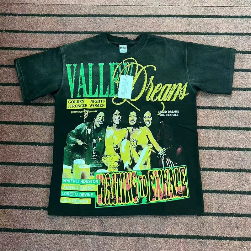 Purple Vintage VALLEY T-Shirts Men Women Vale Ladies Portrait Print Short Sleeves