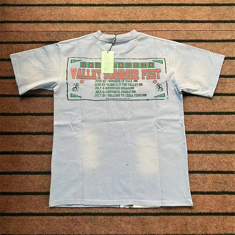 Purple Vintage VALLEY T-Shirts Men Women Vale Ladies Portrait Print Short Sleeves