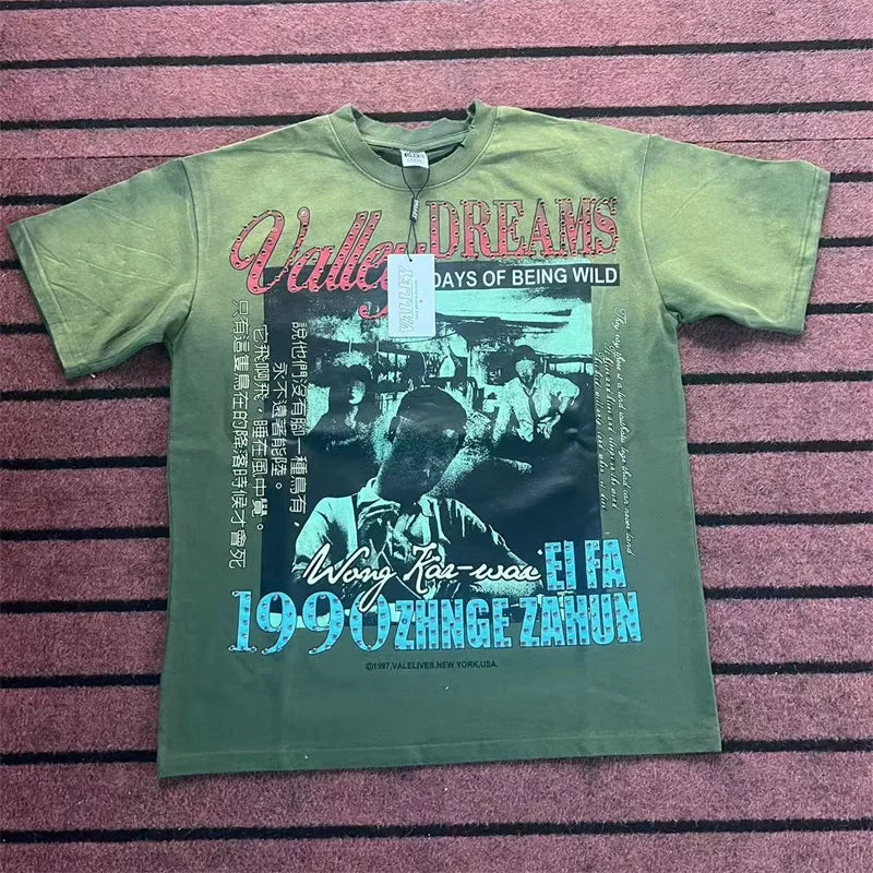 Purple Vintage VALLEY T-Shirts Men Women Vale Ladies Portrait Print Short Sleeves