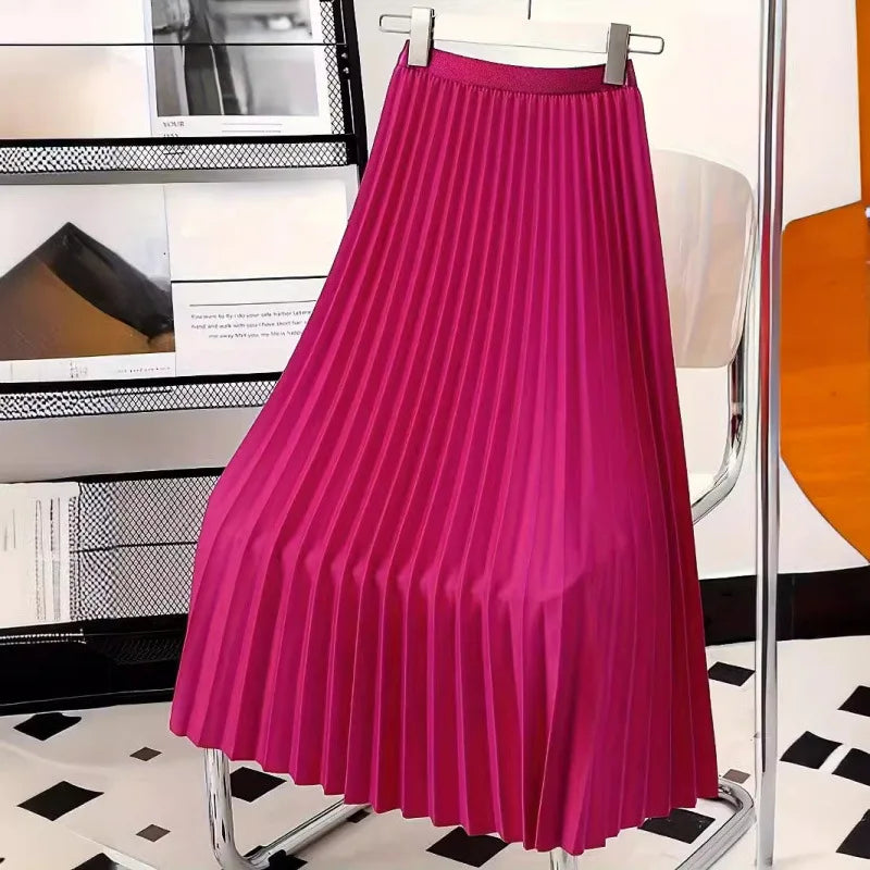 Fashion Elegant Pleated Skirt for Women Faldas Vintage Saias Party Goth Skirts Ropa Mujer Casual Jupe Femme Harajuku Streetwear