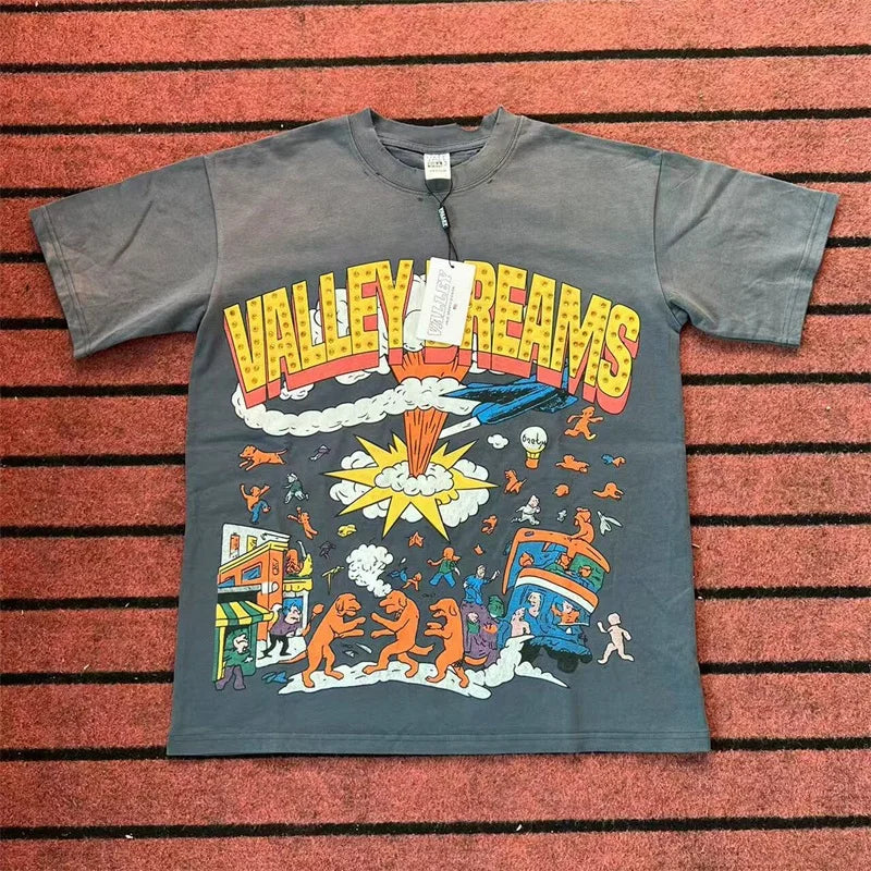 Purple Vintage VALLEY T-Shirts Men Women Vale Ladies Portrait Print Short Sleeves